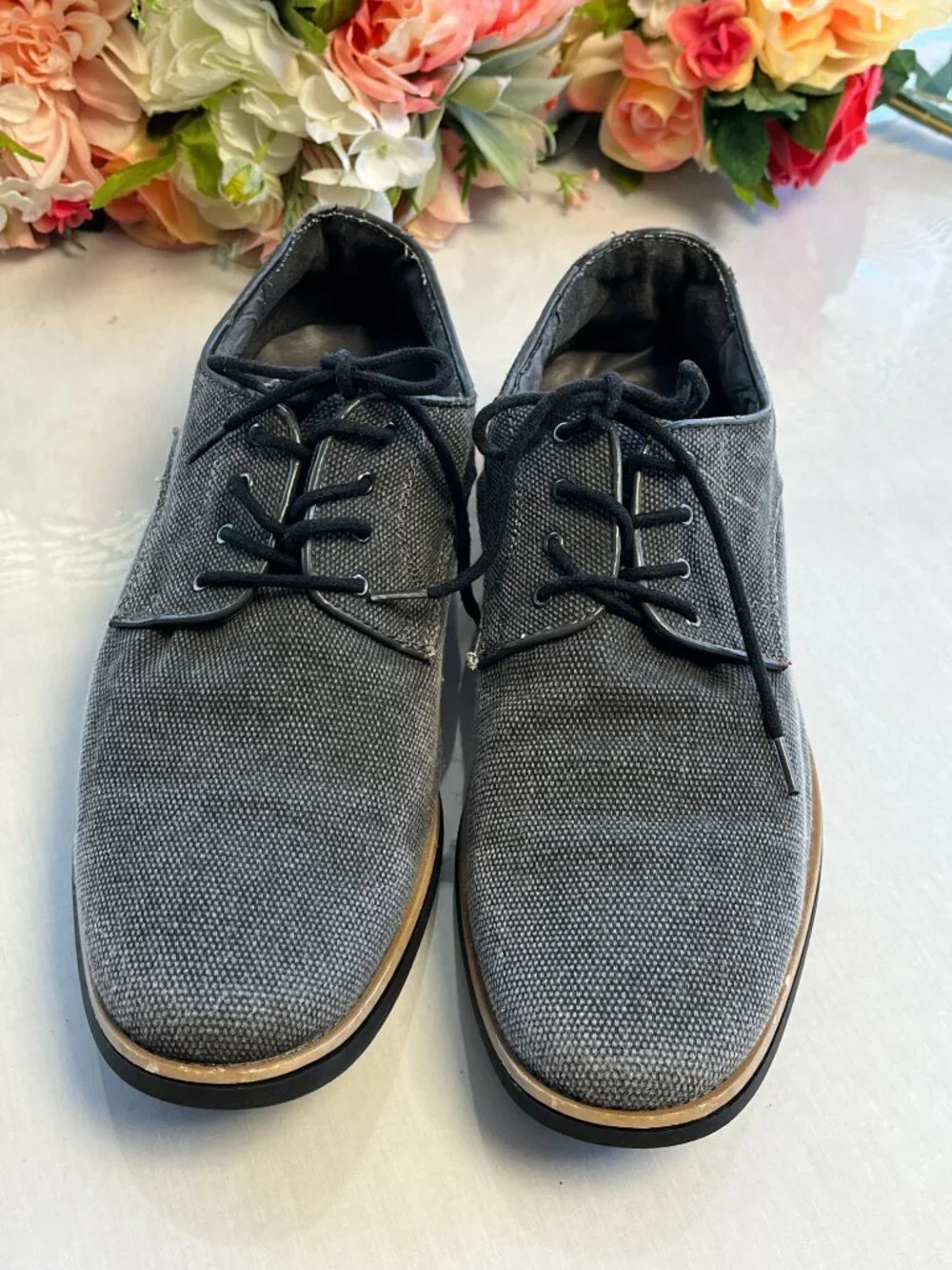 Giorgio Brutini Valet Woven Fabric Oxford Derby Shoes Gray Men’s 10M - Flawed